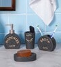 200 ML Set Of 4 Black Porcelain Sandstone Bliss Bath Set