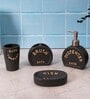 200 ML Set Of 4 Black Porcelain Sandstone Bliss Bath Set