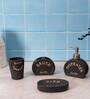 200 ML Set Of 4 Black Porcelain Sandstone Bliss Bath Set