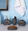 200 ML Set Of 4 Black Porcelain Sandstone Bliss Bath Set