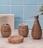 200 ML Set Of 4 Brown Porcelain Earthy Haven Bath Set