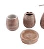 200 ML Set Of 4 Brown Porcelain Earthy Haven Bath Set
