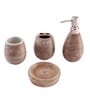 200 ML Set Of 4 Brown Porcelain Earthy Haven Bath Set