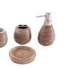 200 ML Set Of 4 Brown Porcelain Earthy Haven Bath Set