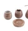 200 ML Set Of 4 Brown Porcelain Earthy Haven Bath Set