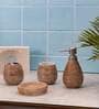 200 ML Set Of 4 Brown Porcelain Earthy Haven Bath Set