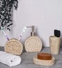 200 ML Set Of 4 Cream Porcelain Sandstone Bliss Bath Set