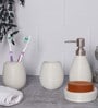 200 ML Set Of 4 White Porcelain Earthy Haven Bath Set