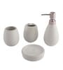 200 ML Set Of 4 White Porcelain Earthy Haven Bath Set