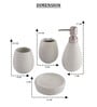 200 ML Set Of 4 White Porcelain Earthy Haven Bath Set
