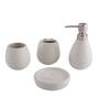 200 ML Set Of 4 White Porcelain Earthy Haven Bath Set