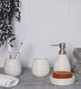 200 ML Set Of 4 White Porcelain Earthy Haven Bath Set