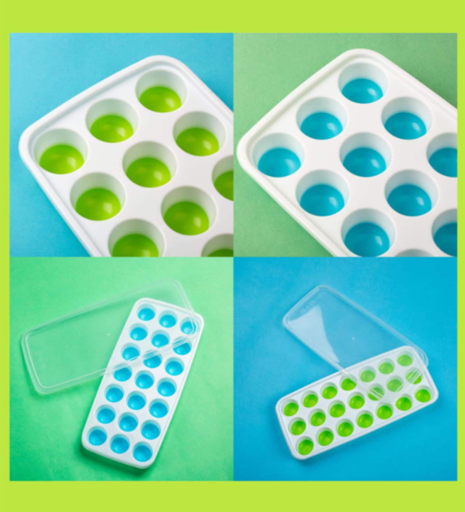21 Cavity Silicone Popup Ice Tray With Lid
