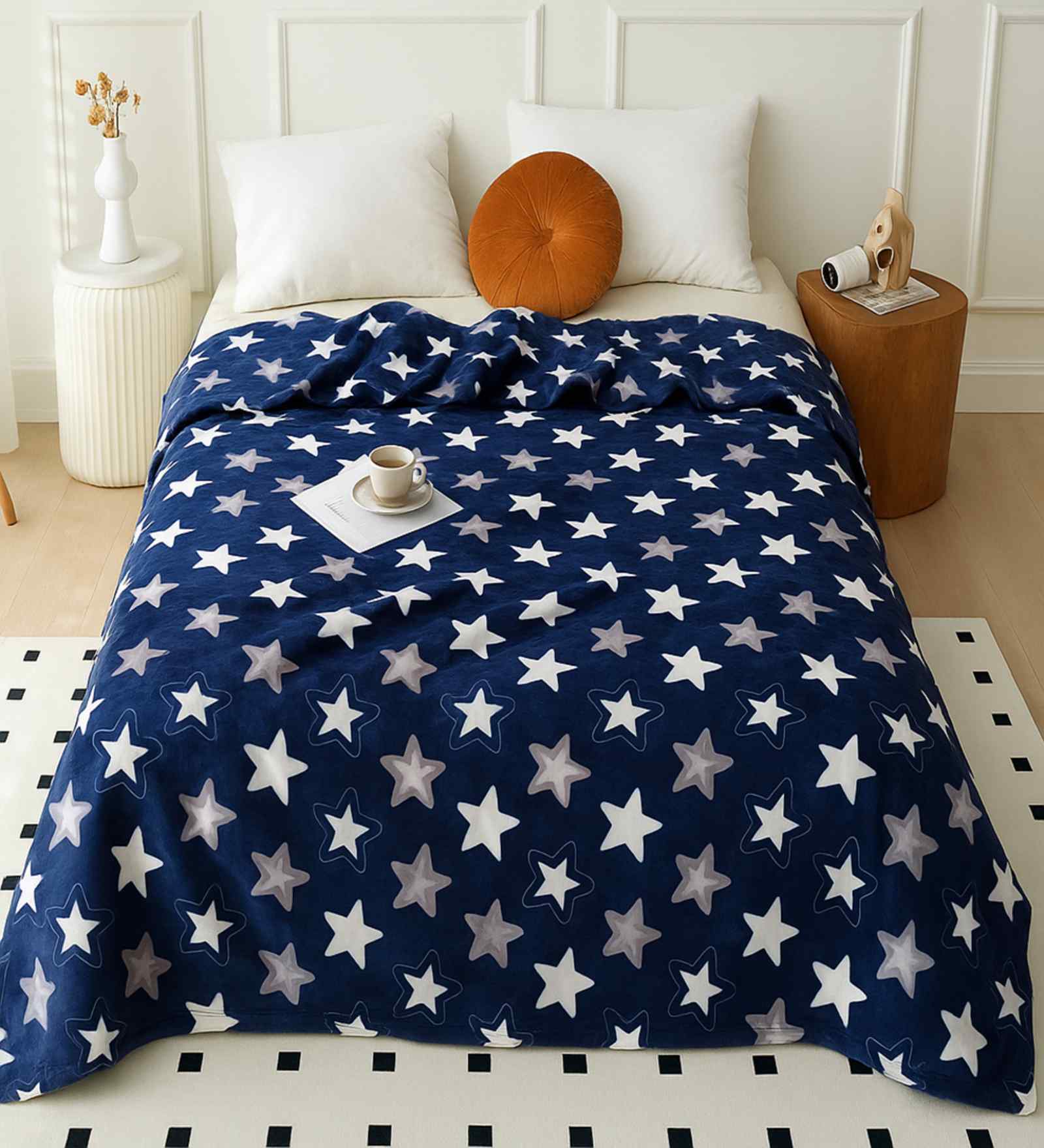 Blue 210 GSM Super Soft Doube Bed Blanket