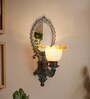 22-Inch Bronze Patina Wall Sconce with Mirror