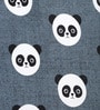 Grey Panda Print 220 TC Poly Cotton Double Size Bedsheet With 2 Pillow Covers