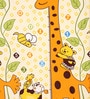Multicolor Giraffe Print 220 TC Poly Cotton Double Size Bedsheet With 2 Pillow Covers