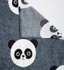 Grey Panda Print 220 TC Poly Cotton Single Size Bedsheet With 1 Pillow Covers