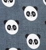 Grey Panda Print 220 TC Poly Cotton Single Size Bedsheet With 1 Pillow Covers