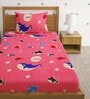 Multicolor Shark Print 220 TC Poly Cotton Single Size Bedsheet With 1 Pillow Covers