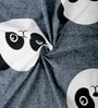 Grey Panda Print 220 TC Poly Cotton Single Size Bedsheet With 1 Pillow Covers