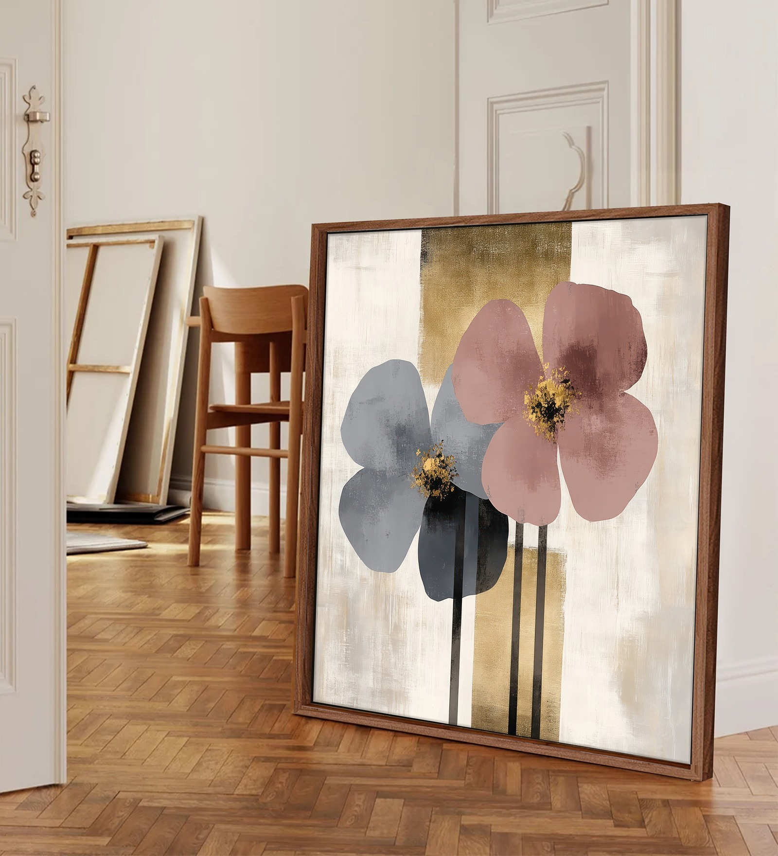 23 Inches Flower Canvas Framed Wall Art Printed Pinting