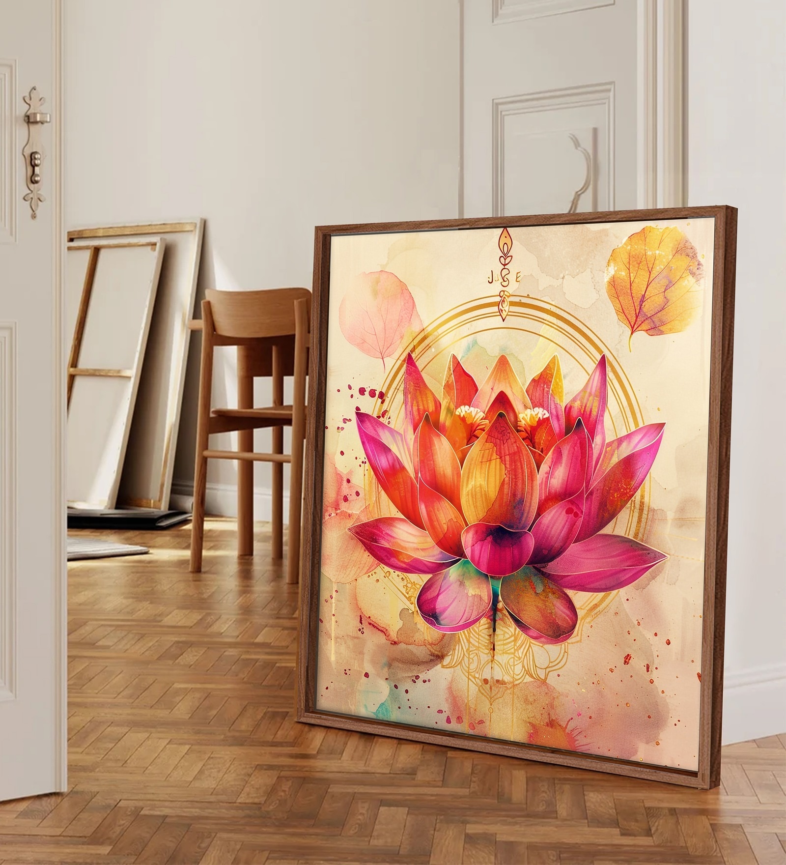 23 Inches Flower Canvas Framed Wall Art Printed Pinting