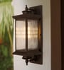 23-Inch Transitional Outdoor Wall Lantern | Dark Brown Finish with Fluted Glass