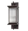 23-Inch Transitional Outdoor Wall Lantern | Dark Brown Finish with Fluted Glass