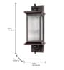 23-Inch Transitional Outdoor Wall Lantern | Dark Brown Finish with Fluted Glass