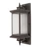 23-Inch Transitional Outdoor Wall Lantern | Dark Brown Finish with Fluted Glass