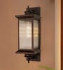 23-Inch Transitional Outdoor Wall Lantern | Dark Brown Finish with Fluted Glass