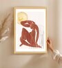 23 Inches Abstract lady Wood Framed Wall Art Painting
