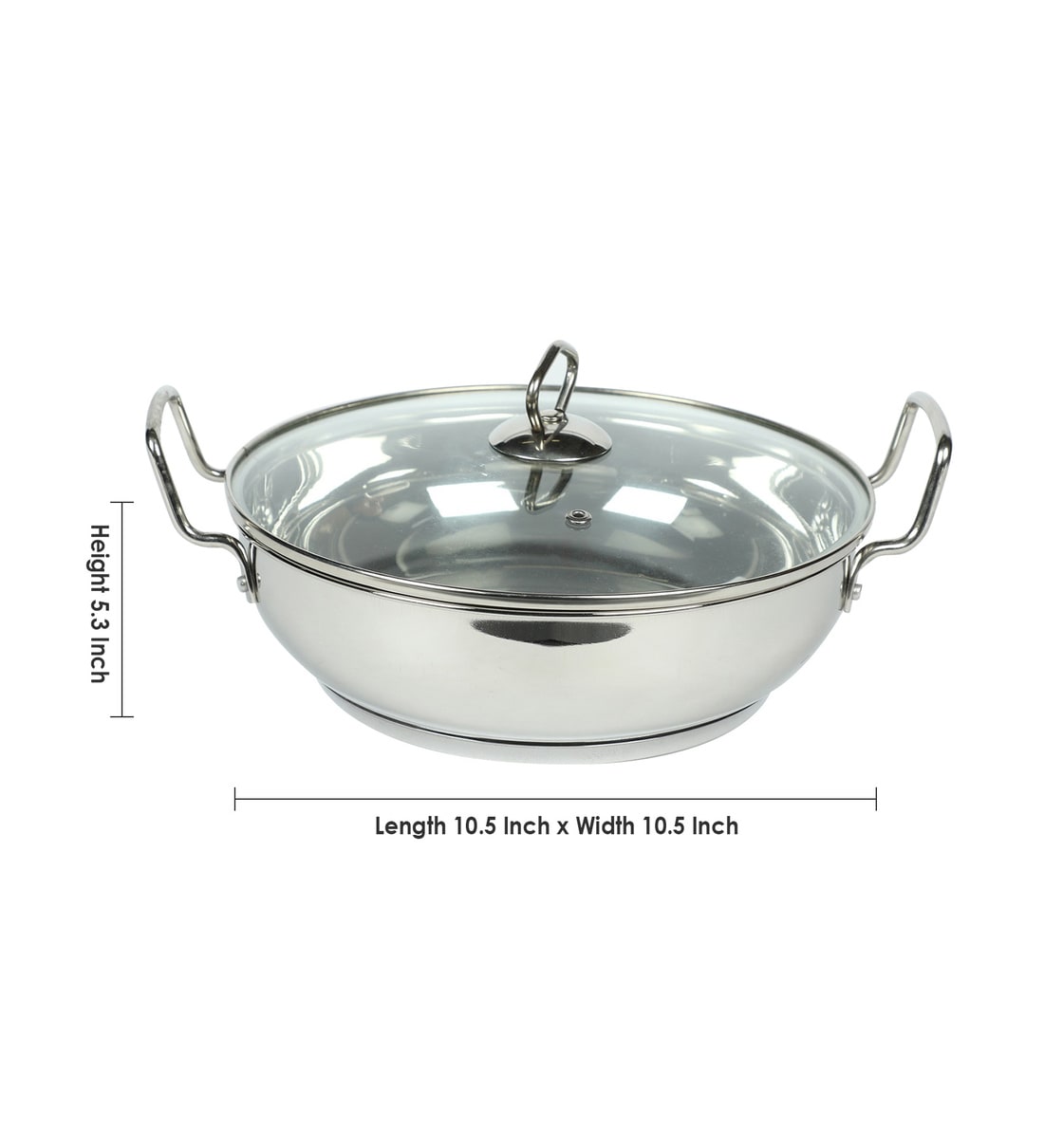 Buy 24 cm Stainless Steel Induction Base Kadai with Lid Online - Kadais ...