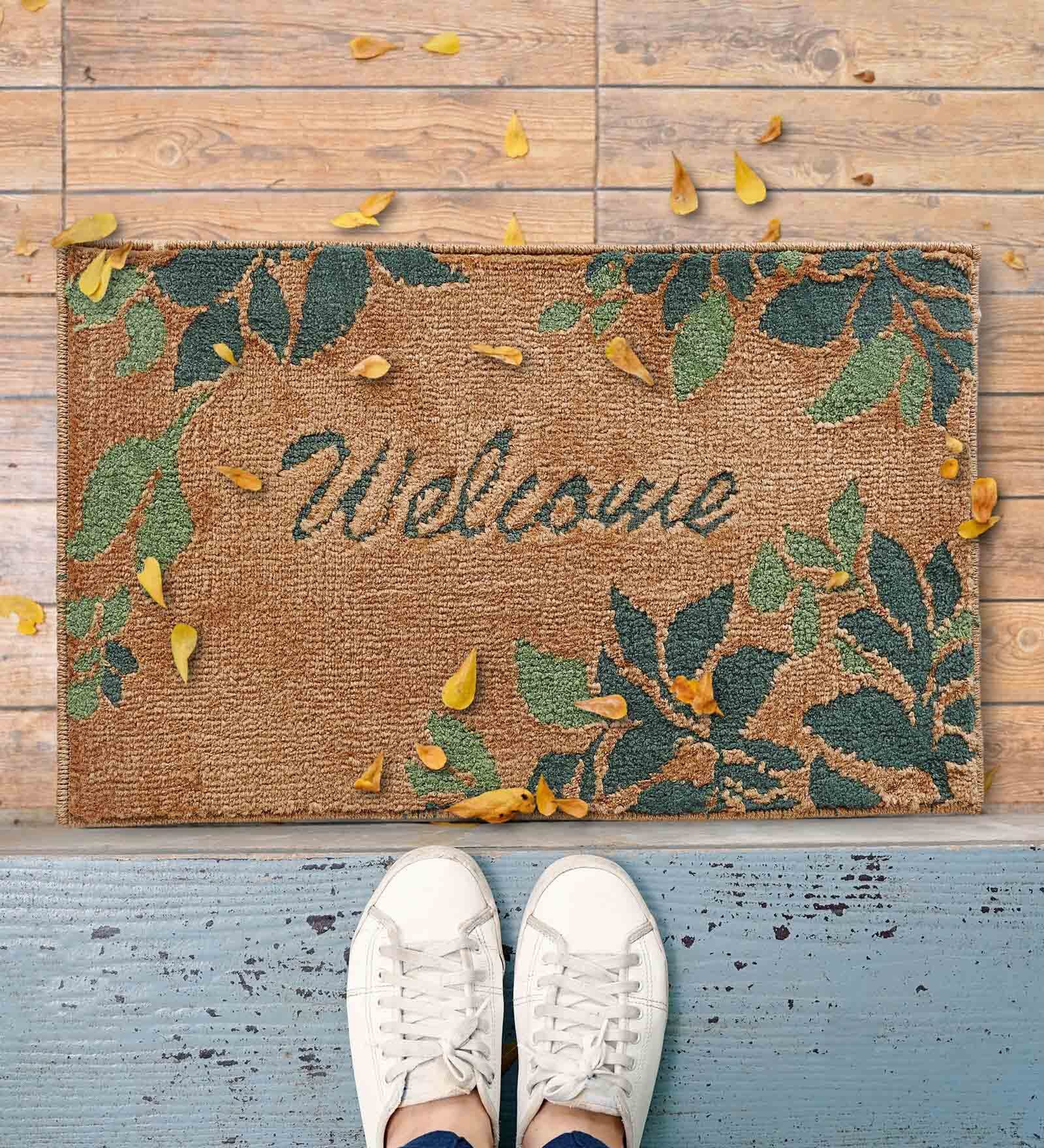 Multicolor Slogan Poly Propylene 24 x 16 Inches Anti Skid Door Mat