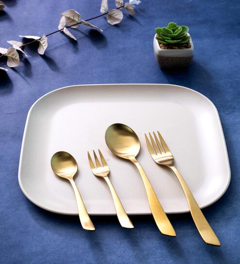 24pcs Grace SS Cutlery Set Matt Copper with Gift Box (Set of Each 6pcs Dinner Spoon, Dinner Fork, Dessert Spoon & Dessert Fork)