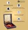 24 Ct Gold Foil Jesus Christ Brown & Gold Acrylic Prayer Box