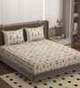 Cream 250 Tc Cotton Bedsheet With 2 Pillow Covers