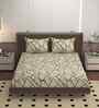 Beige 250 Tc Cotton Bedsheet With 2 Pillow Covers