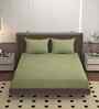 Green 250 Tc Cotton Bedsheet With 2 Pillow Covers