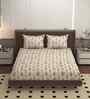 Cream 250 Tc Cotton Bedsheet With 2 Pillow Covers