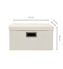 26 L Foldable Storage Box with Lid, Cotton Hemp Fabric Collapsible Organiser