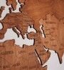 2D Wooden World Map Brown Color