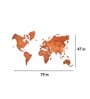 2D Wooden World Map Brown Color