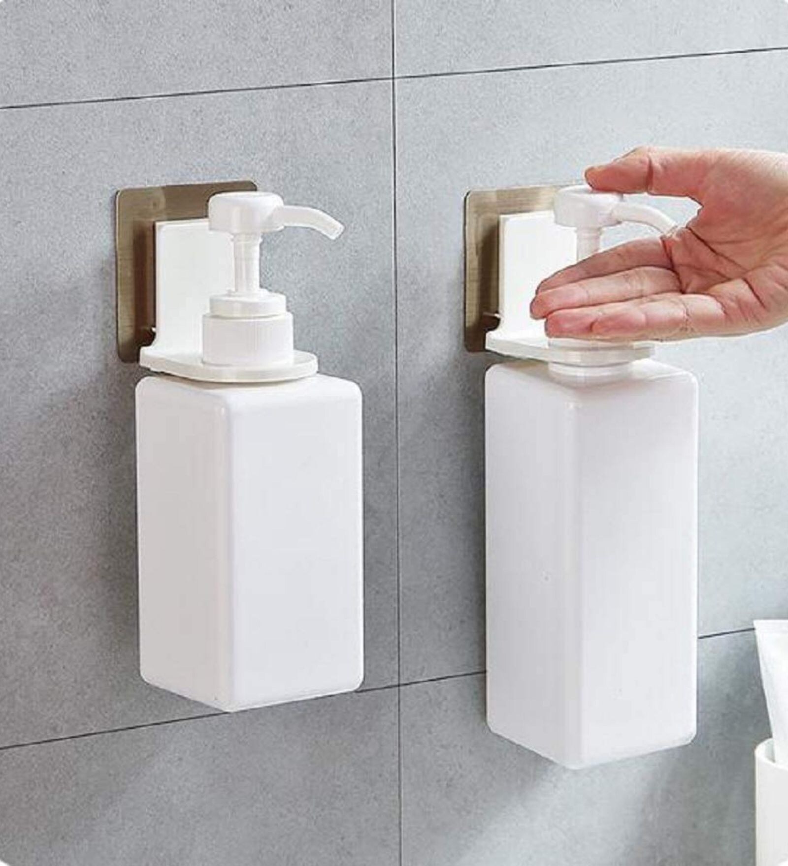 2Pcs Plastic Wall Mounted Hand Wash Dispenser Stand