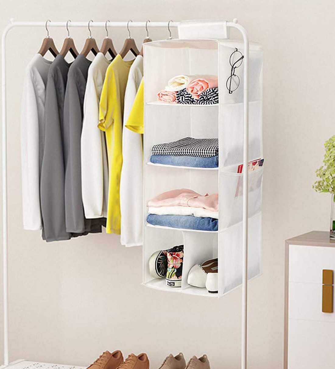 Buy 4 Commpartments Plastic Hanging Shelves In White By My Gift Booth