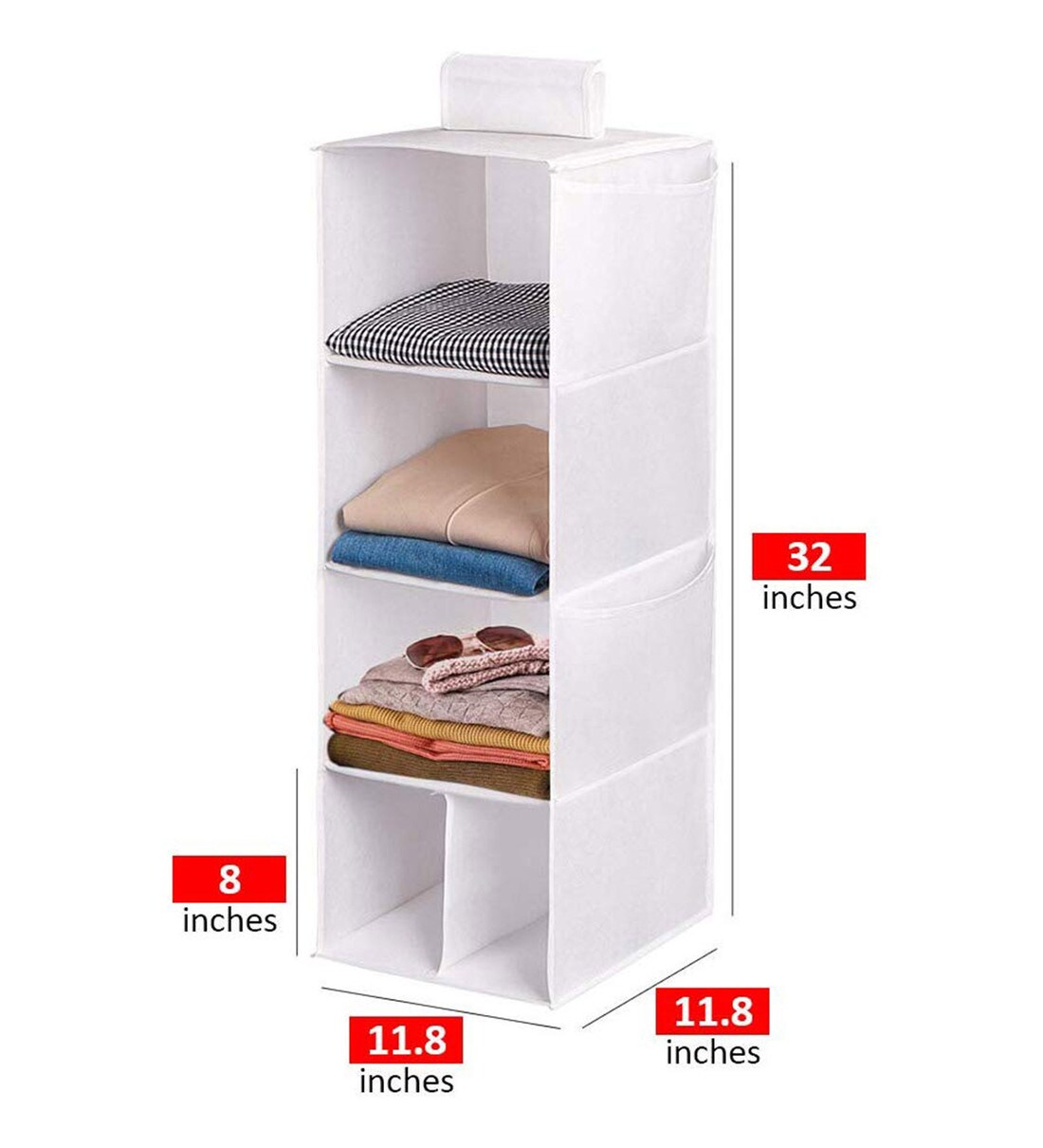 Buy 4 Commpartments Plastic Hanging Shelves In White By My Gift Booth