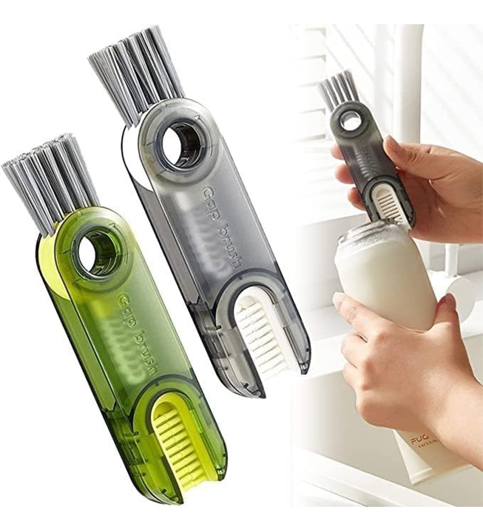 3 in 1 Cup Lid Gap Cleaning Brush, Bottle lid Cleaning Brush (1Pc Assorted)