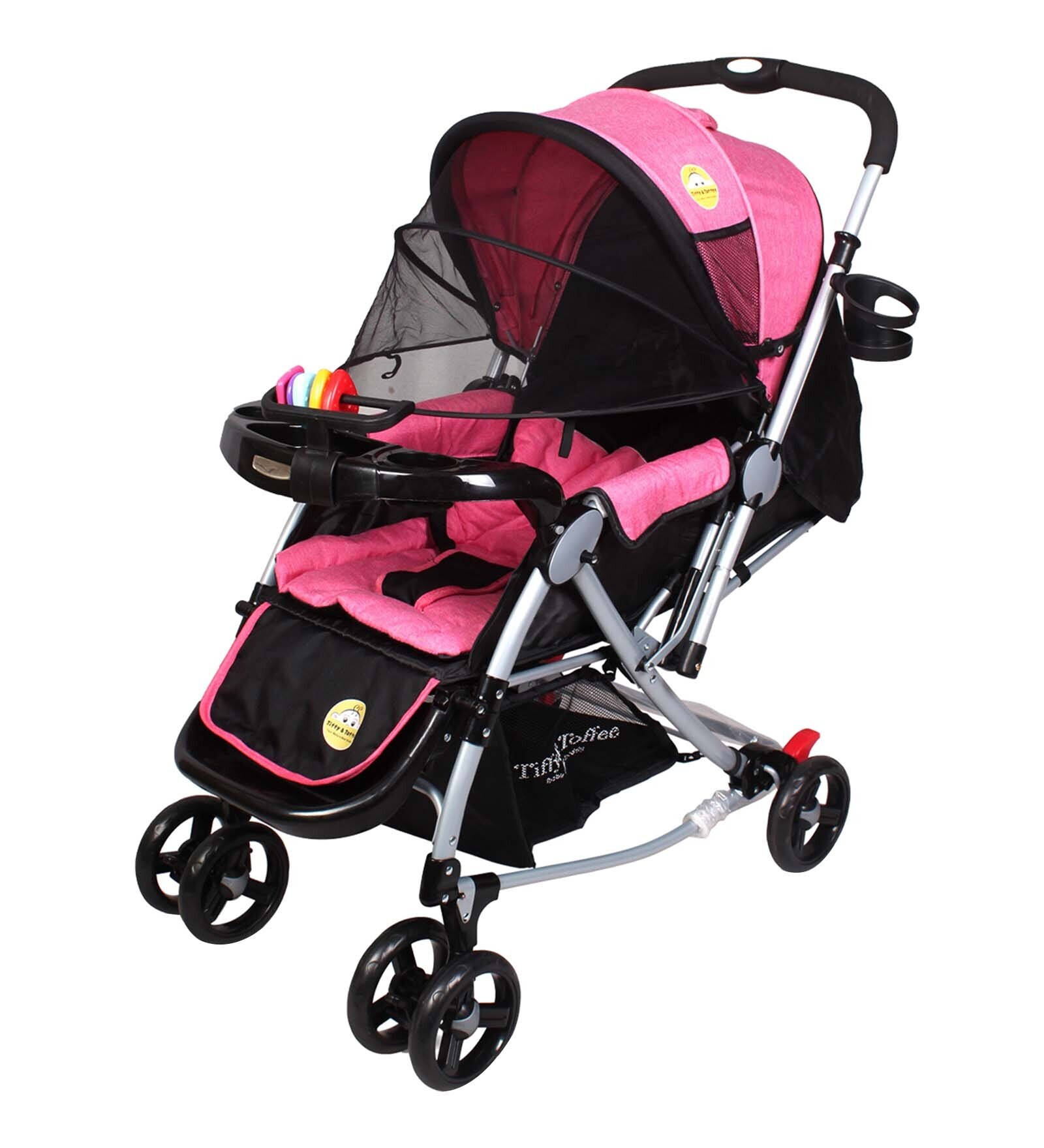 3 In 1 Grand Classy Baby Stroller & Pram In Pink Colour