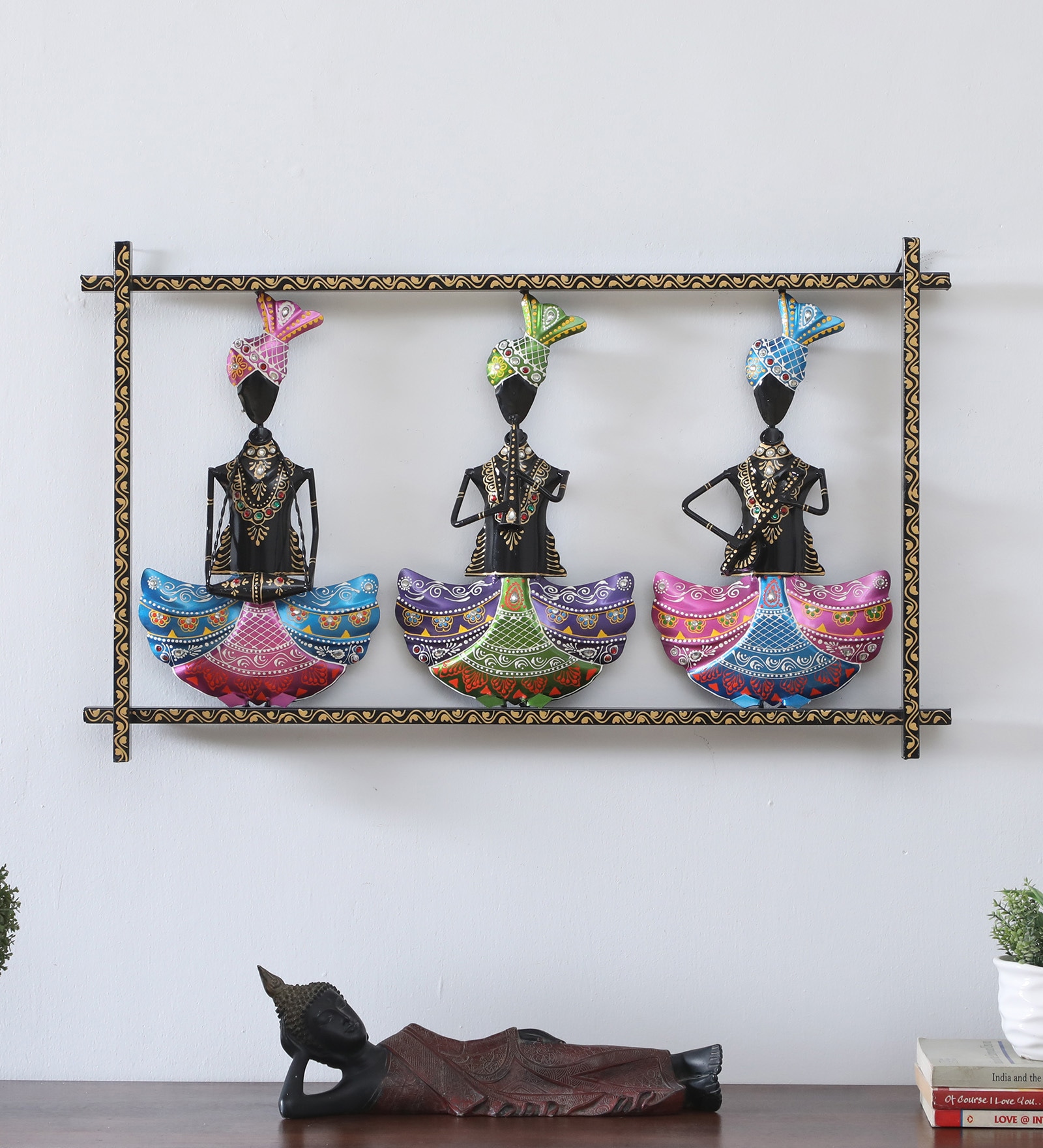 3 Panajbi Multicolour Iron Wall Art